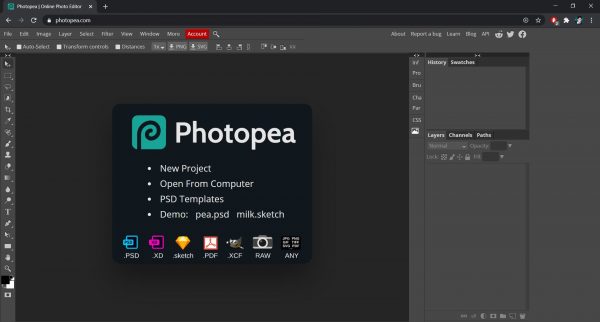 Top free online photo editor: Photopea