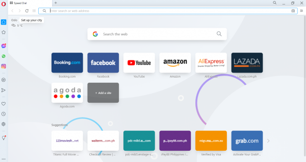 Opera Web Browser Interface