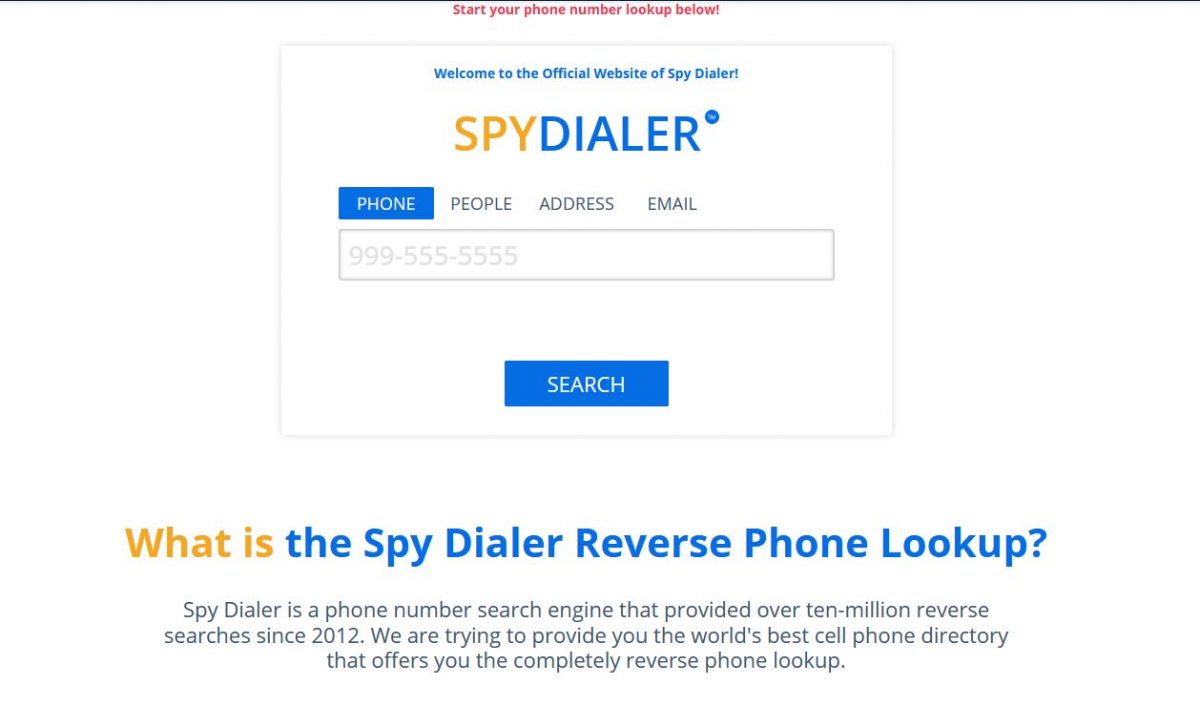 Spy Dialer Reverse Phone