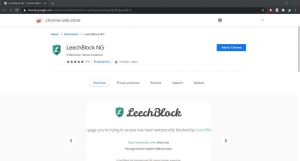 How to block websites on Chrome: LeechBlock extension