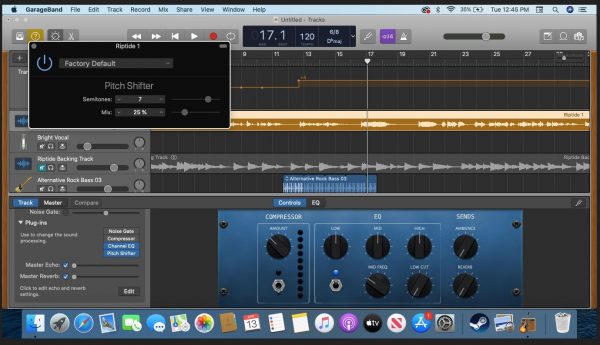 how to change pitch in garageband 10.1 6