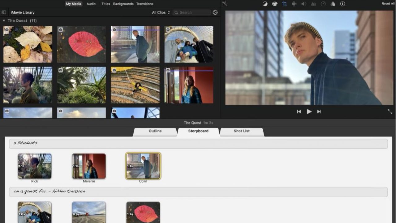 adjusting fades in and out in imovie on mac