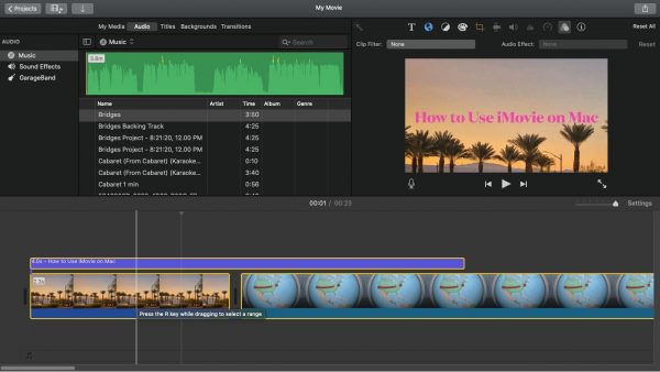 add text to imovie clips