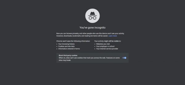 Google Chrome Incognito mode