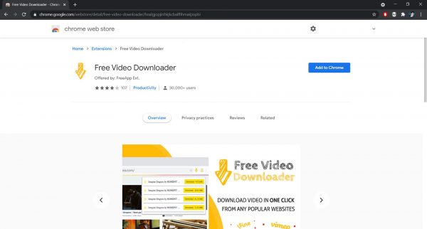 Free Video Downloader Chrome extension