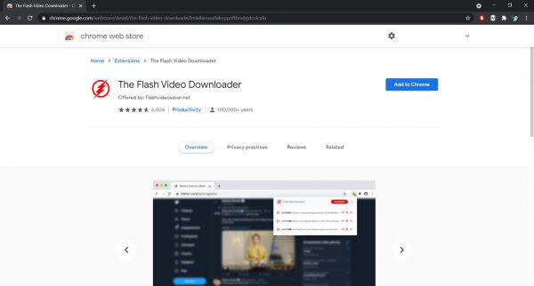 The Flash Video Downloader Chrome extension