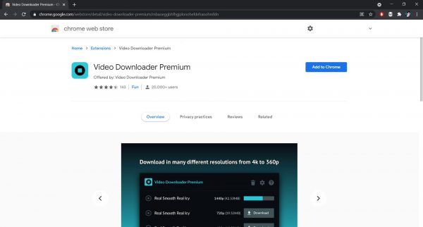 Video Downloader Premium Chrome extension