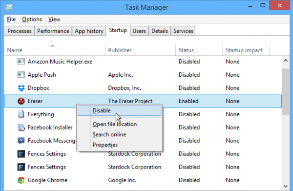 Disable Startup Programs