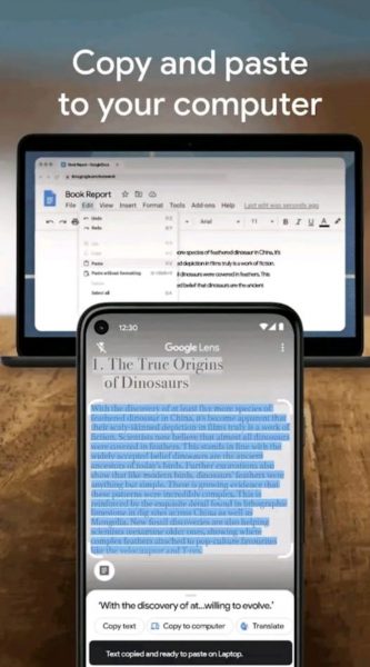 Copy scanned text to your computer using the Lens app