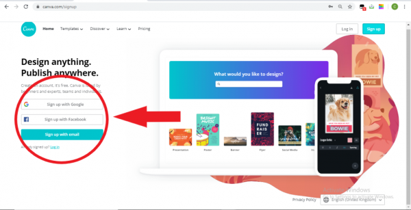Sign Up Canva