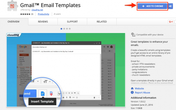 how to use mailchimp and add gmail template