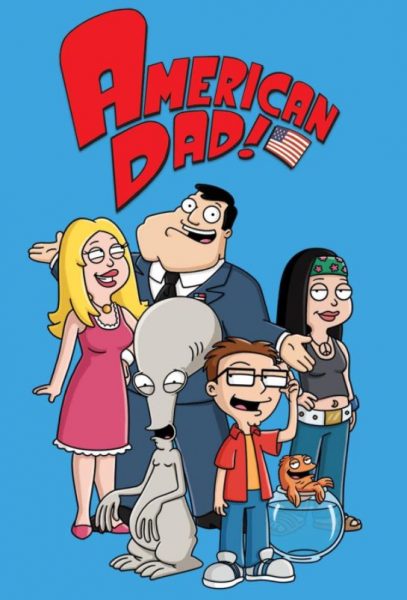 Adult cartoon American Dad title.