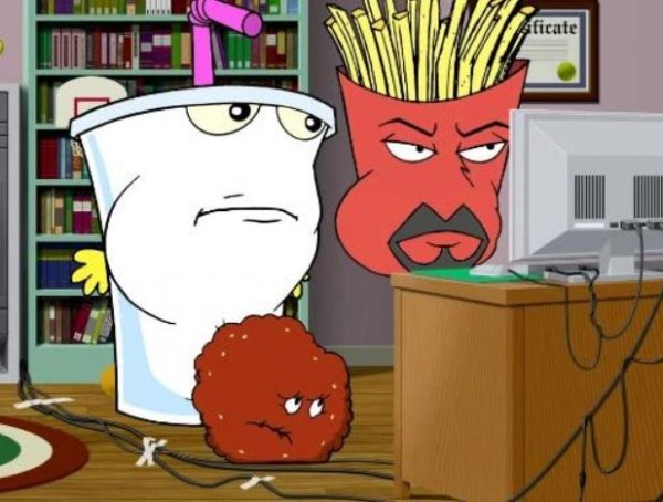 Aqua Teen Hunger Force cartoon main characters.