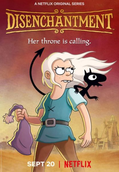 Cartoon Disenchantment Netflix promo.