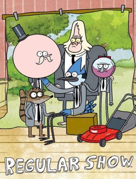 Cartoon Regular Show title banner.