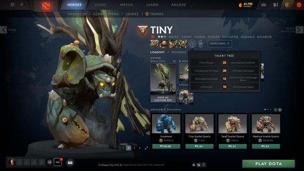 Tiny Dota 2 Talents