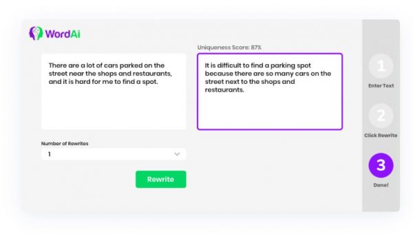 WordAi: best paraphrasing tool