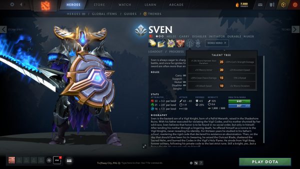 Sven Dota 2 Talents