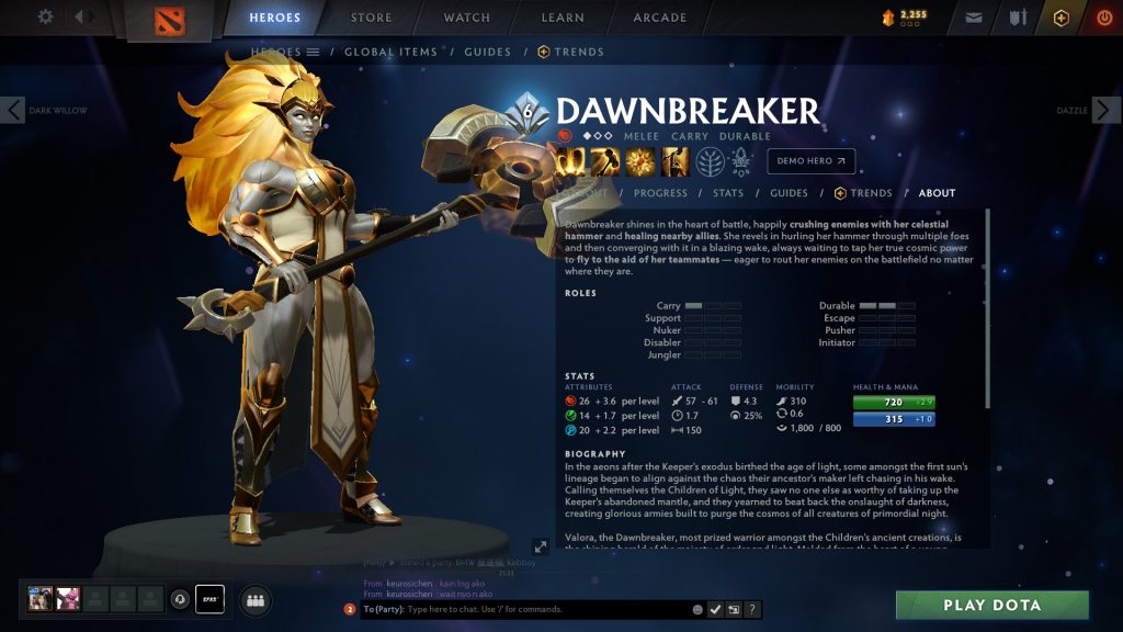 Фразы dawnbreaker dota 2