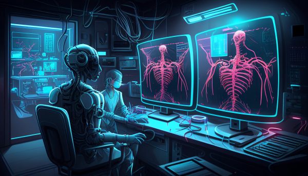 Future medicine and cyborgization. monitors and cyborgs in the lab.
