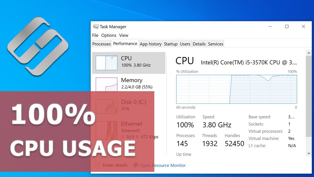 CPU Usage Goes Down When I Open Task Manager