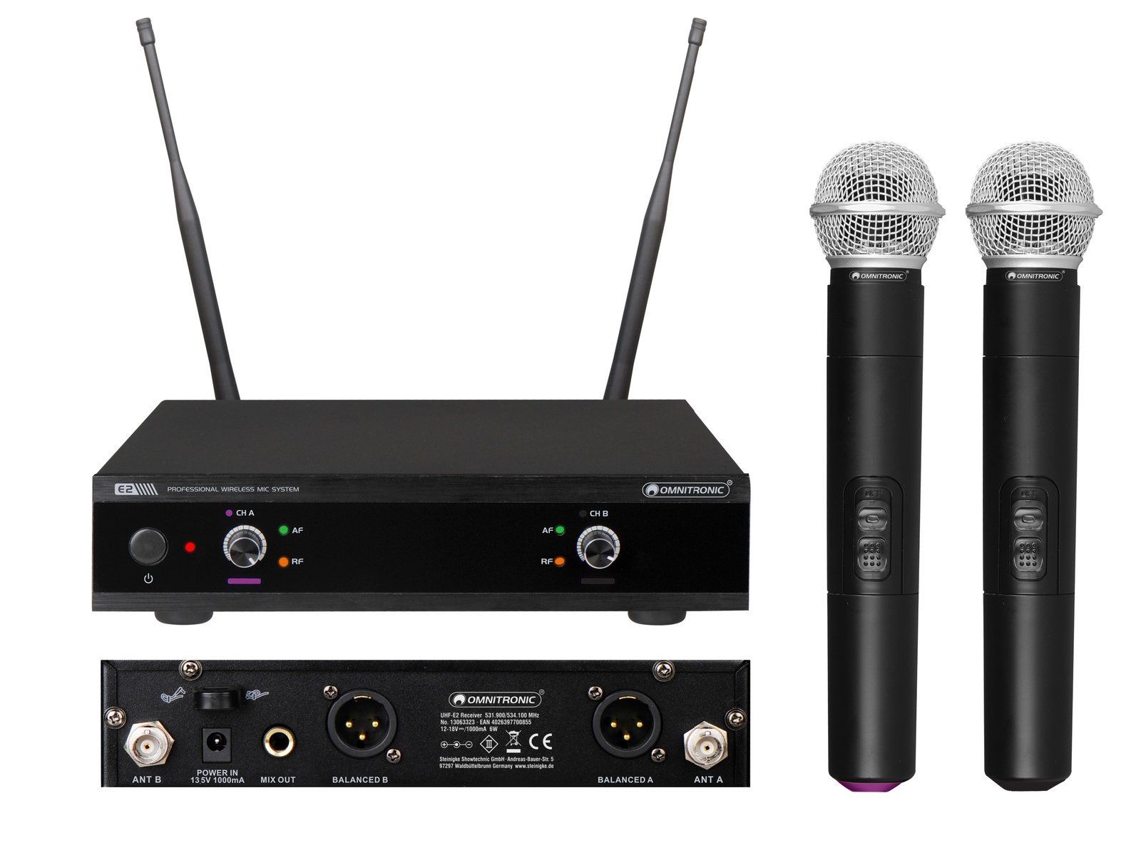 thumbnail image 2 of Havana JRU-562 UHF Dual Channel Wireless Receiver & HT-51C Handheld Wi – Sterling Music 2 of 10