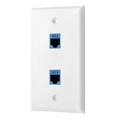 2 Port Cat6 Ethernet Wall Plate