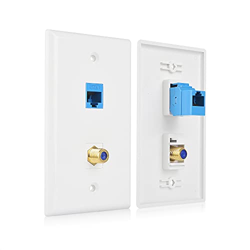 Cable Matters 2-Pack Ethernet Coax Wall Plate