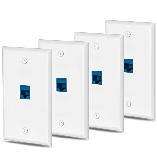 4 Packs Cat6 Ethernet Wall Plate Outlet