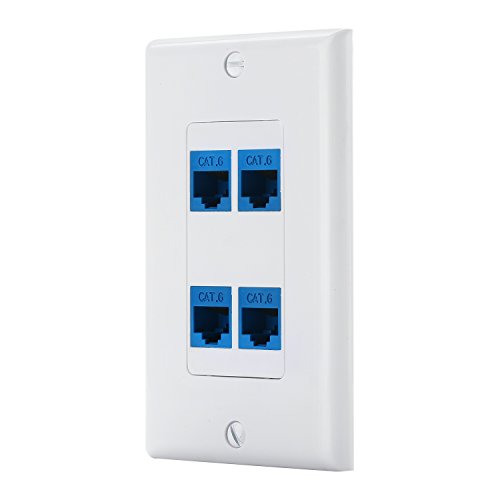 4 Port Cat6 Ethernet Wall Plate