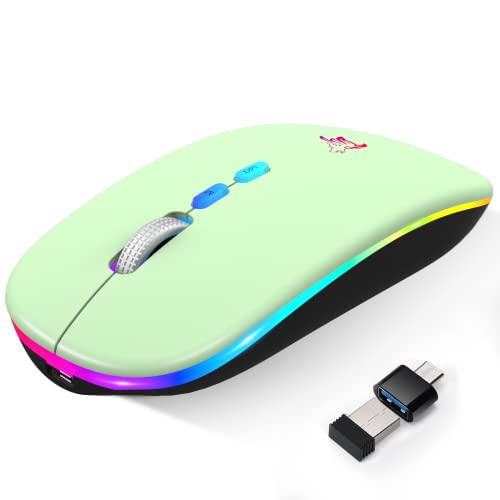 HOTLIFE Rechargeable Bluetooth Mouse with LED Lights