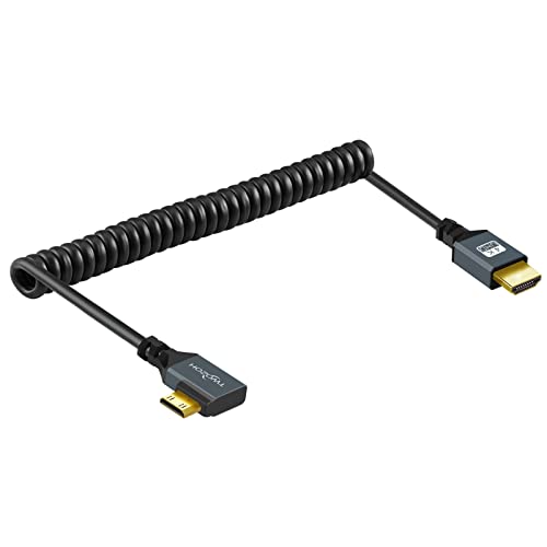 Twozoh Left Angled Coiled Mini HDMI Cable