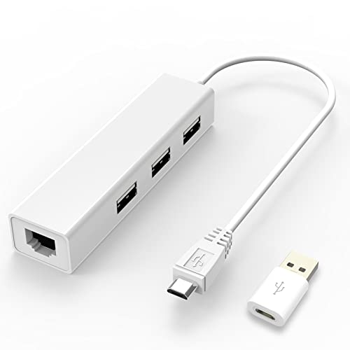 YOIGO Micro USB to Ethernet Adapter with 3-Port USB2.0 Hub