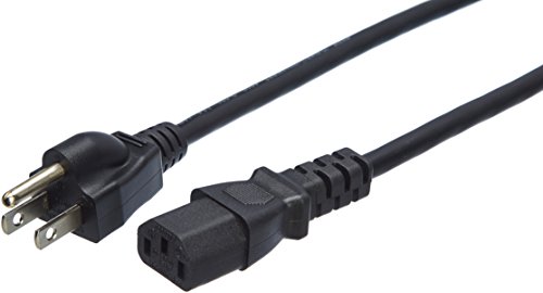 Amazon Basics Replacement Power Cord, 6', Black