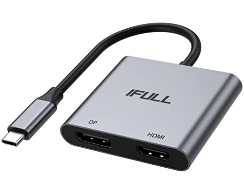 Dual Monitor Adapter Hub Dongle 4K for USB C Laptops