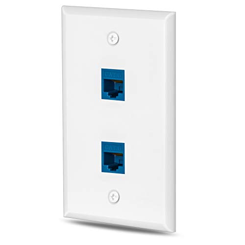 Cat6 Ethernet Wall Plate Outlet - Blue
