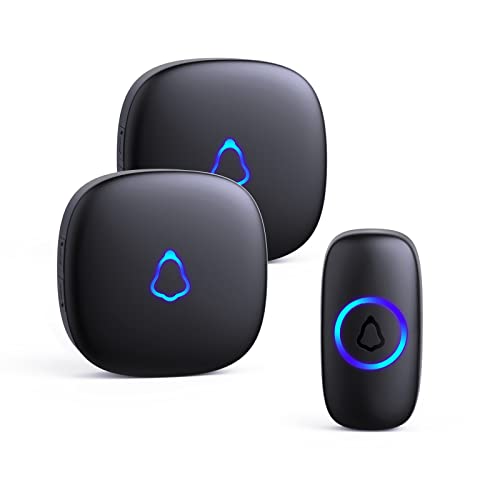 SECRUI Wireless Doorbell with 2 Receivers - Long Range, Adjustable Volume, Waterproof
