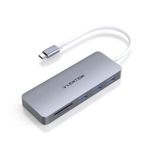 LENTION USB C Hub with SD Card Reader and USB 3.0 Ports