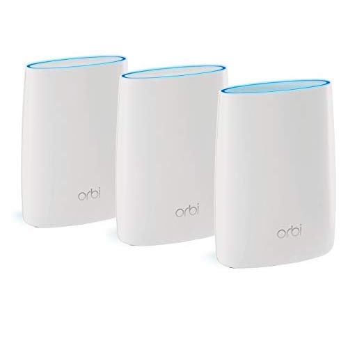 Netgear Orbi Whole Home Mesh WiFi System with Advanced Cyber Threat Protection, 3-Pack