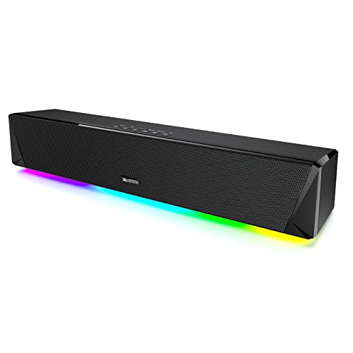 Bluetooth Computer Soundbar with Deep Bass - Enhanced Audio for Desktop Monitors