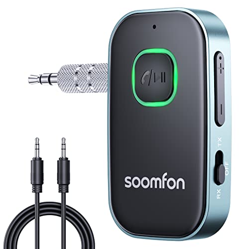 Bluetooth 5.0 AUX Adapter - SOOMFON 2-in-1 Transmitter Receiver