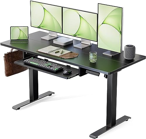 Adjustable Height Standing Desk with Keyboard Tray