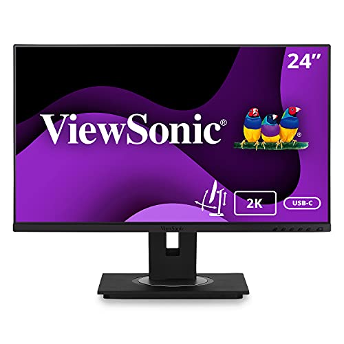 ViewSonic VG2455-2K 24 Inch IPS Monitor with USB C and Advanced Ergonomics