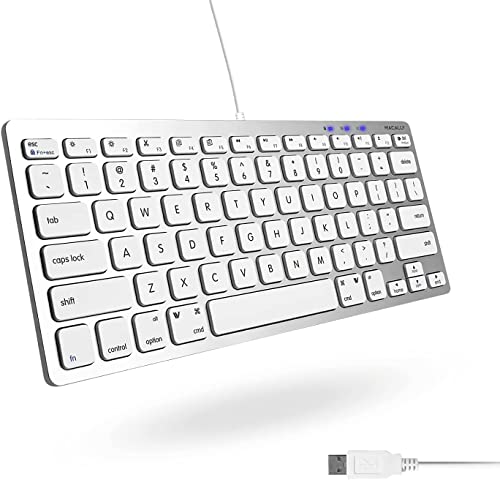 Macally Small Wired Keyboard for Mac and Windows