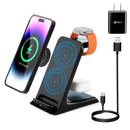 3-in-1 Fast Wireless Charger Stand for iPhone/Airpods/Apple Watch