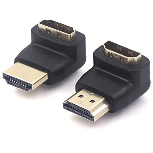 VCE HDMI Adapter 2-Pack, Right Angle HDMI Male to Female L Adapter Connector 3D&4K Supported