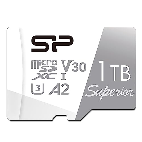 Silicon Power 1TB MicroSDXC UHS-I (U3), V30 4K A2 High-Speed MicroSD Card with Adapter