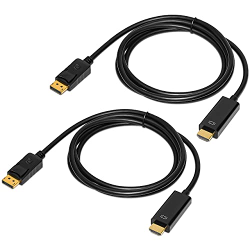 QINGLER Displayport to HDMI Cable 6 Feet 2-Pack