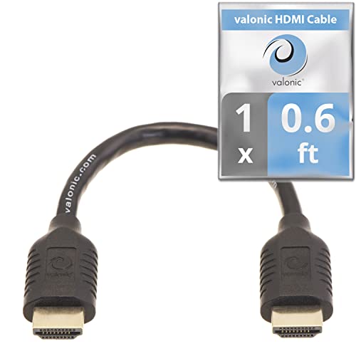 Short HDMI Cable - 0.6 ft, 4k, Full HD, ARC, high Speed, Ultra HD, ethernet