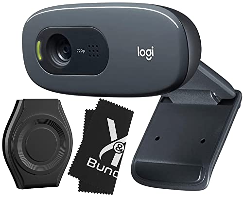 Logitech C270 Webcam Bundle - HD 720 Logitech Webcam Camera with Microphone